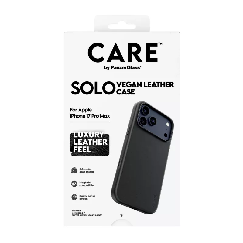 Schutzhülle Case PanzerGlass CARE Solo für iPhone 17 Pro Max, Schwarz