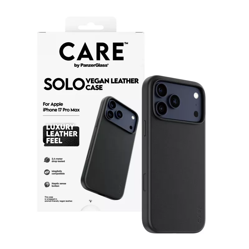 Schutzhülle Case PanzerGlass CARE Solo für iPhone 17 Pro Max, Schwarz