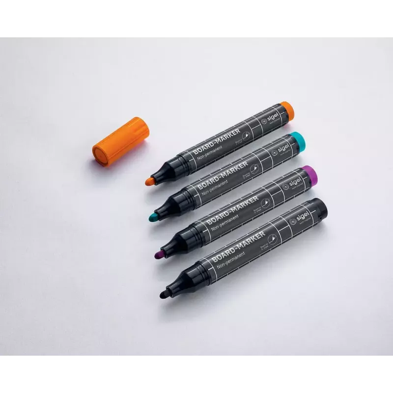 Marker Sigel BA011 4 Stück Schwarz Magenta Orange Türkis