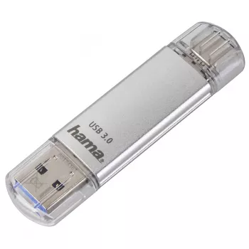 Hama FlashPen C-Laeta USB-Stick 16 GB, USB 3.0 / USB Typ-C, Silber