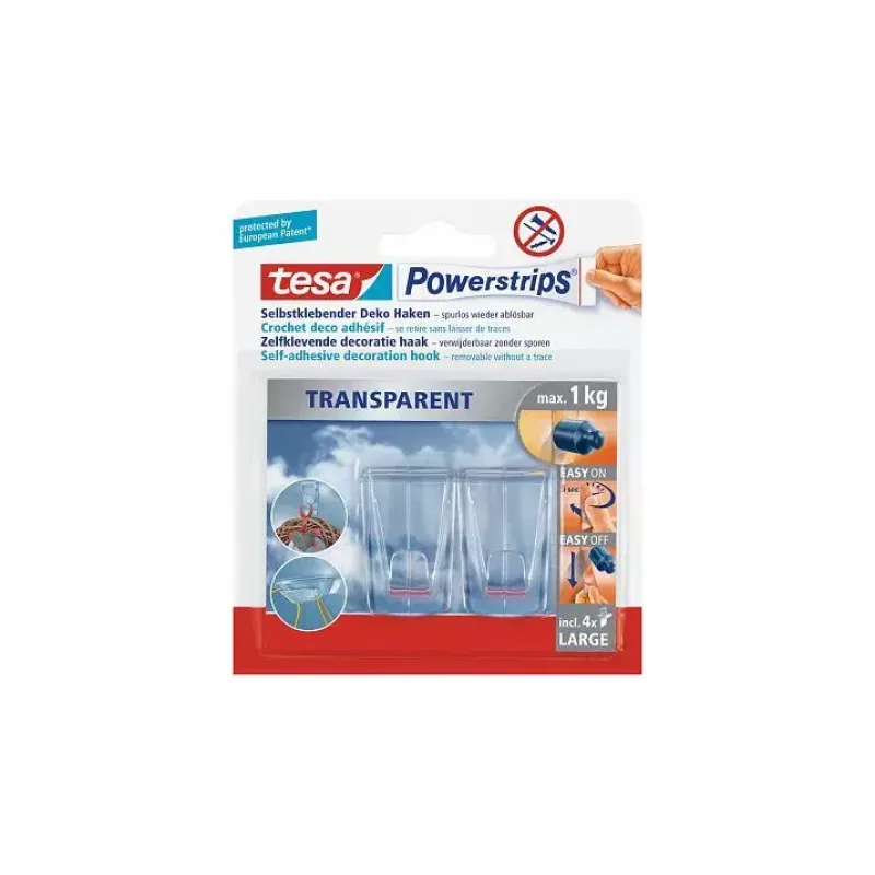 Universelle Haken Tesa Powerstrips Transparent DECO 58813-00000-00