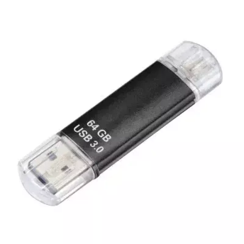 Hama Laeta Twin, 64 GB USB-Flash-Laufwerk USB Type-A / Micro-USB 3.2 Gen 1 (3.1 Gen 1) Schwarz