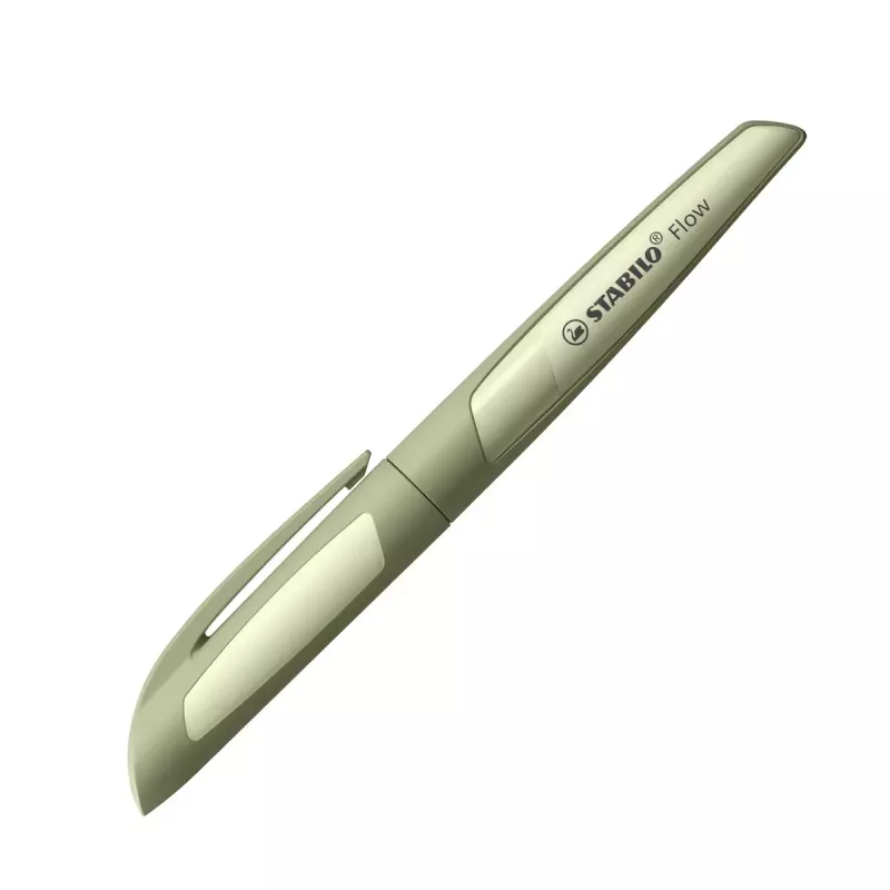 Füllfederhalter STABILO Flow khaki Patrone blaue Tinte