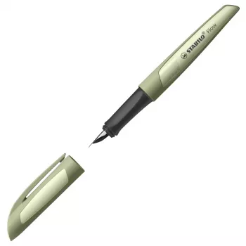 Füllfederhalter STABILO Flow khaki Patrone blaue Tinte