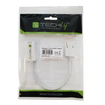 Techly DisplayPort 1.2 Stecker / HDMI Buchse Adapter 15 cm Weiß IADAP DP-HDMIF2