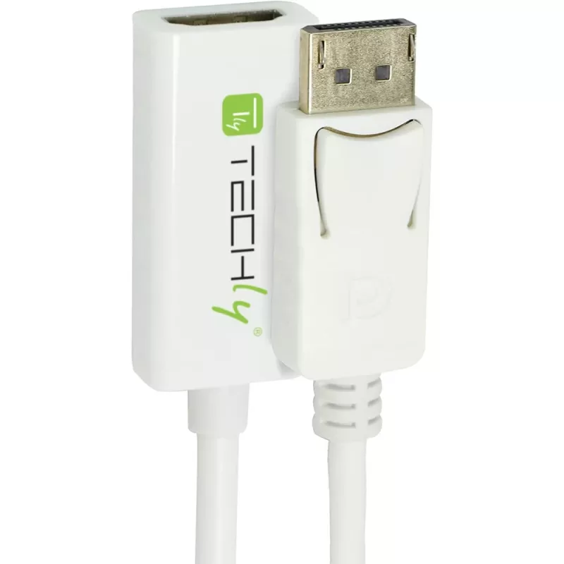 Techly DisplayPort 1.2 Stecker / HDMI Buchse Adapter 15 cm Weiß IADAP DP-HDMIF2