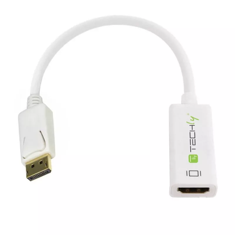 Techly DisplayPort 1.2 Stecker / HDMI Buchse Adapter 15 cm Weiß IADAP DP-HDMIF2