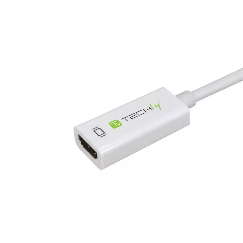 Techly DisplayPort 1.2 Stecker / HDMI Buchse Adapter 15 cm Weiß IADAP DP-HDMIF2