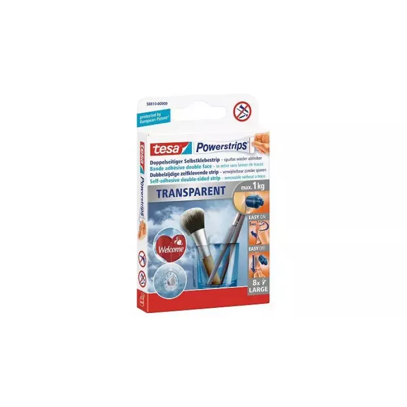 Montageetikett Tesa Powerstrips transparent LARGE