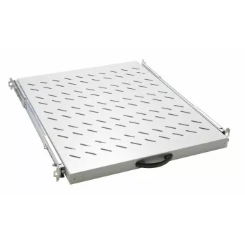 Gleitbodenregal EQUIP 19 Zoll, 1U, 800 mm Tiefe, hellgrau