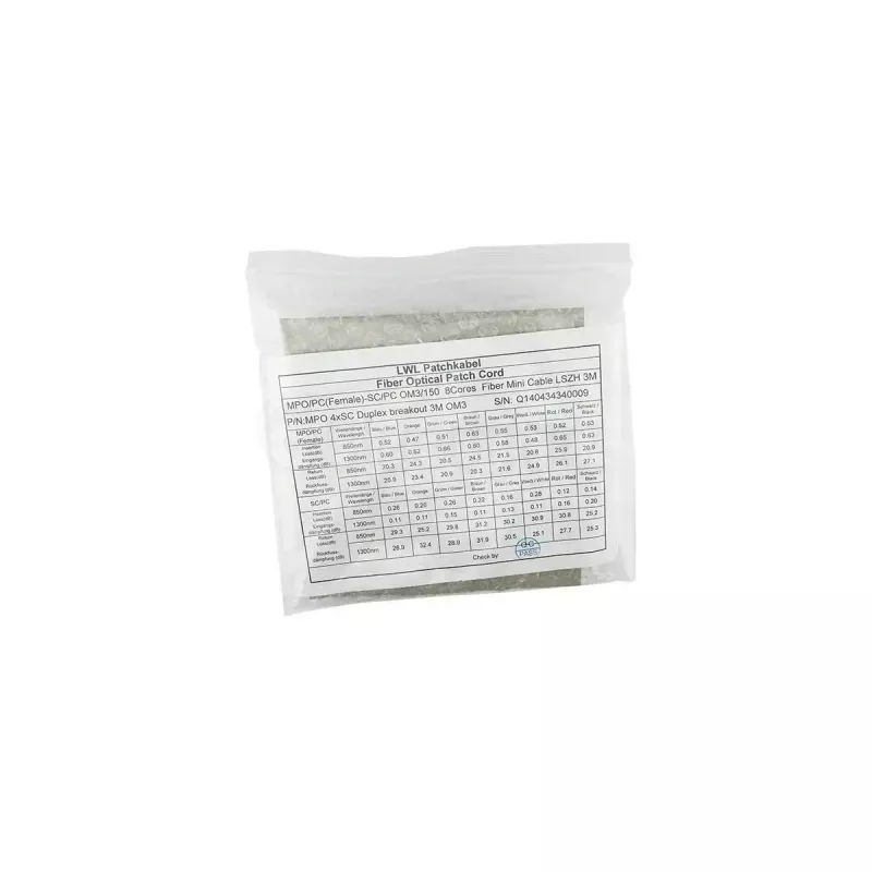 BlueOptics Glasfaserkabel SFP5142BU10MKB 10 m, G.657.A1, 4x SC zu MPO, gelb
