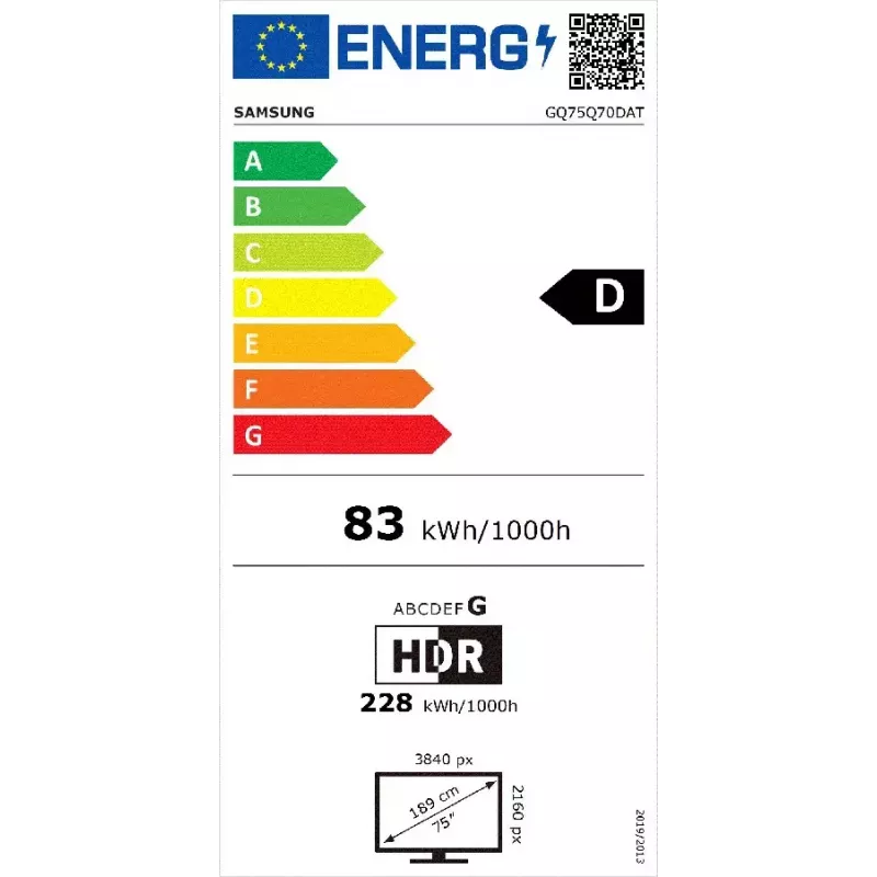 Samsung Q70D GQ75Q70DAT 190.5 cm (75 Zoll) 4K Ultra HD Smart-TV WLAN Schwarz