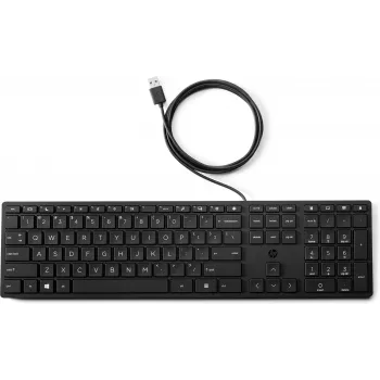 HP Wired Desktop 320K Tastatur — Full-Size USB, Membran, schwarz
