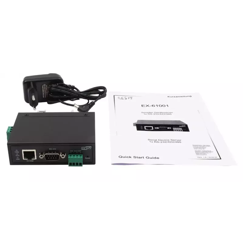 EXSYS EX-61001 serieller Server RS-232/422/485 DC 12-48V