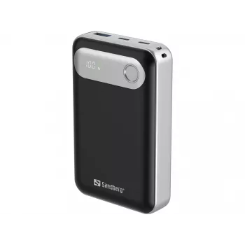 Sandberg Travel Powerbank 20000 PD35W, 20000 mAh, Lithium-Polymer (LiPo), 3.7 V, Schwarz, Silber