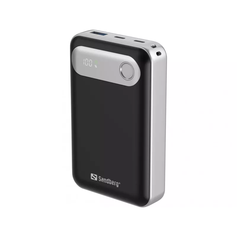 Sandberg Travel Powerbank 20000 PD35W, 20000 mAh, Lithium-Polymer (LiPo), 3.7 V, Schwarz, Silber