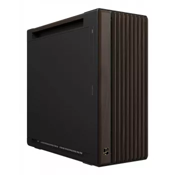 PC-Gehäuse ASUS ProArt PA602 Wood Edition Midi Tower — Schwarz & Holz, unterstützt ATX/EATX, 2x200 mm vorne, 1x140 mm hinten