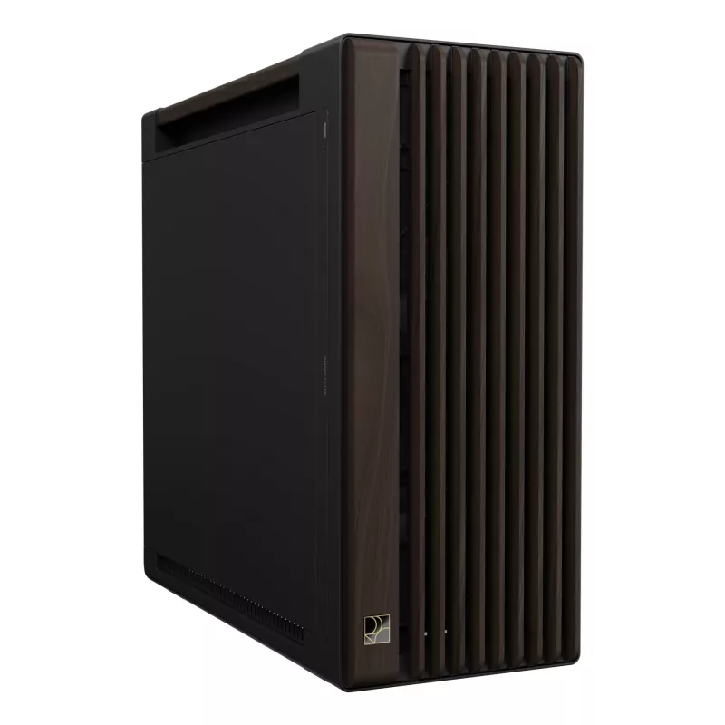 PC-Gehäuse ASUS ProArt PA602 Wood Edition Midi Tower — Schwarz & Holz, unterstützt ATX/EATX, 2x200 mm vorne, 1x140 mm hinten
