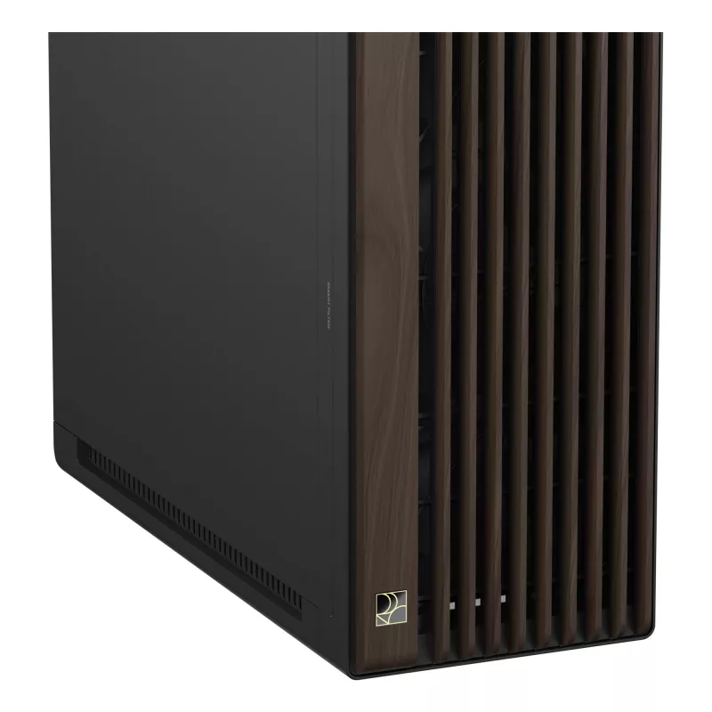 PC-Gehäuse ASUS ProArt PA602 Wood Edition Midi Tower — Schwarz & Holz, unterstützt ATX/EATX, 2x200 mm vorne, 1x140 mm hinten