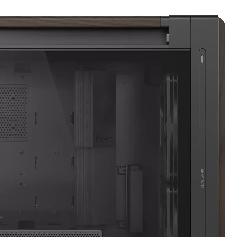 ASUS ProArt PA602 Wood Edition Modern Schwarz - Tempered Glass Panel Midi Tower Schwarz, Holz