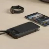 Powerbank MediaRange MRMA753 10.000 mAh LiPo mit integrierten Kabeln, LC-Display, USB-C PD & Quick Charge, schwarz