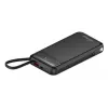 Powerbank MediaRange MRMA753 10.000 mAh LiPo mit integrierten Kabeln, LC-Display, USB-C PD & Quick Charge, schwarz