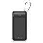 Powerbank MediaRange MRMA753 10.000 mAh LiPo mit integrierten Kabeln, LC-Display, USB-C PD & Quick Charge, schwarz