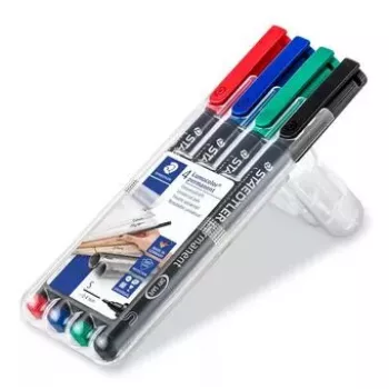 Permanentmarker Staedtler Lumocolor 313 WP4 Schwarz Blau Grün Rot