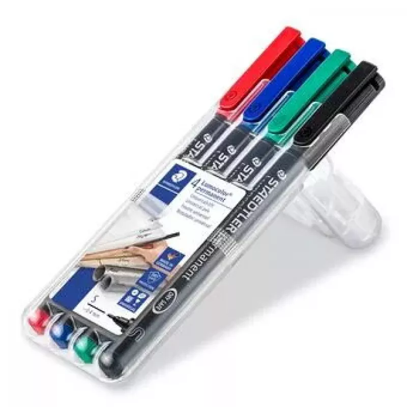 Permanentmarker Staedtler Lumocolor 313 WP4 Schwarz Blau Grün Rot