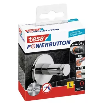 Wandhaken Tesa 59322-00000 Chrom-Finish, Metall, einteilig