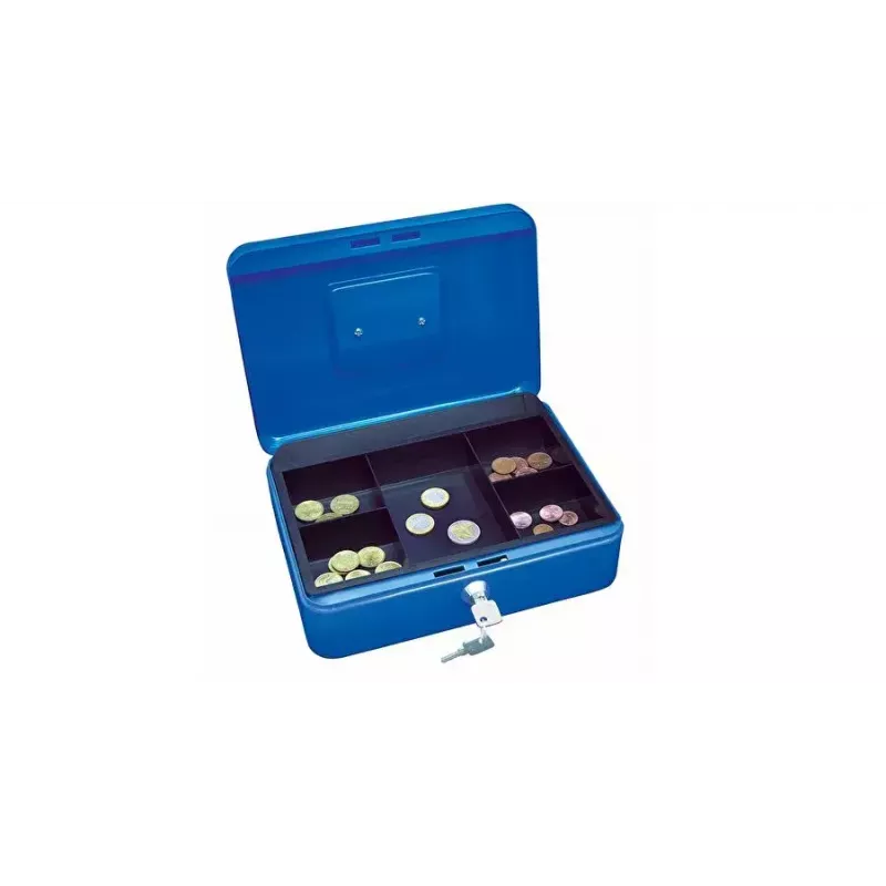 Geldkassette Wedo 145 303X Stahl Blau Schlüsselschloss 250x180x90mm