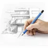 Bleistift Staedtler 100J 2B, blau lackiert, 5,3 mm Mine, 1 Stk.
