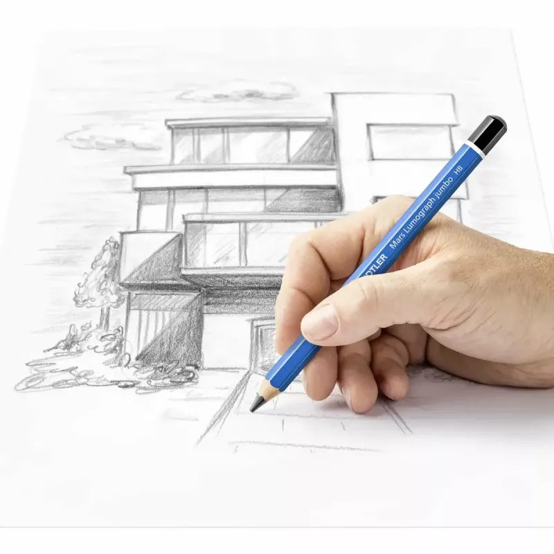 Bleistift Staedtler 100J 2B, blau lackiert, 5,3 mm Mine, 1 Stk.