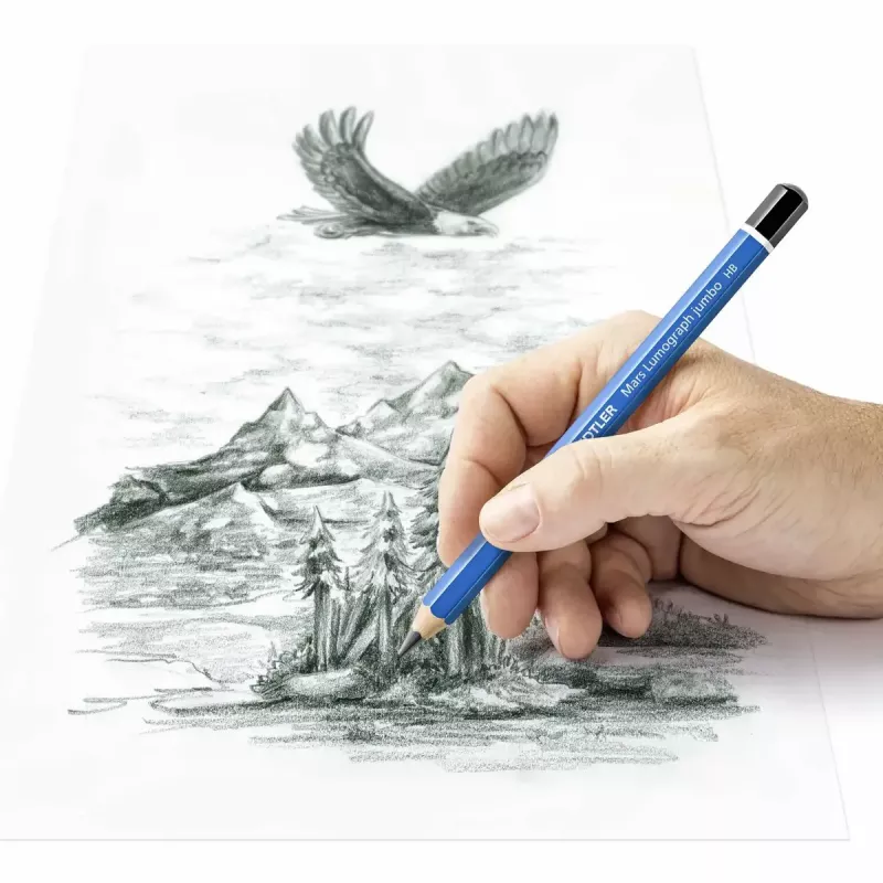 Bleistift Staedtler 100J 2B, blau lackiert, 5,3 mm Mine, 1 Stk.