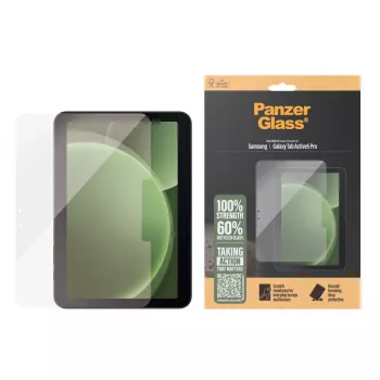 Bildschirmschutz PanzerGlass für Samsung Galaxy Tab Active5 Pro — Ultra-Wide Fit, gehärtetes Glas/PET, transparent