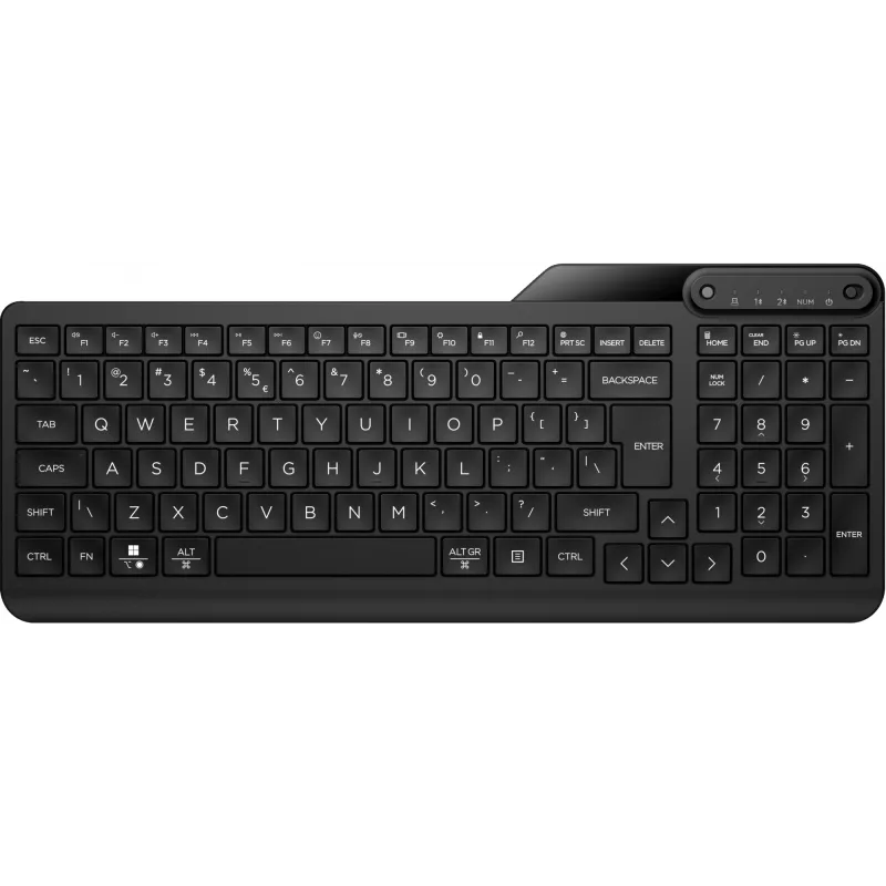 Wireless Full-Size-Tastatur HP 475 – Dual-Mode RF Wireless + Bluetooth, Membran, schwarz