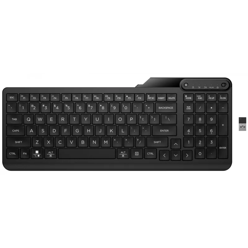 Wireless Full-Size-Tastatur HP 475 – Dual-Mode RF Wireless + Bluetooth, Membran, schwarz