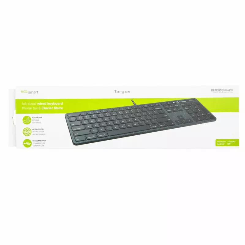 Targus EcoSmart AKB874UK Tastatur Universal USB QWERTY UK-Englisch Schwarz
