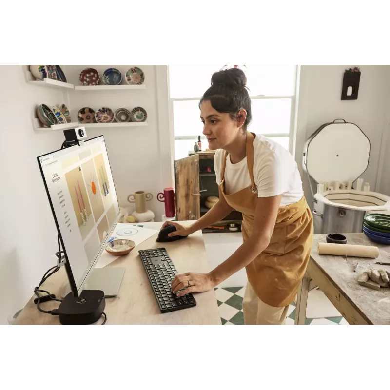 HP 455 Programmable Wireless Tastatur, Full-Size (100 %), Kabellos, RF Wireless, Membran, Schwarz