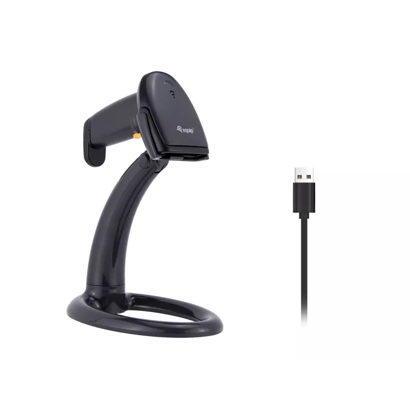 Hand-Barcode-Scanner Equip USB 1D mit Ständer LED Kabelgebunden 1,8m