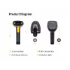 Hand-Barcode-Scanner Equip USB 1D mit Ständer LED Kabelgebunden 1,8m