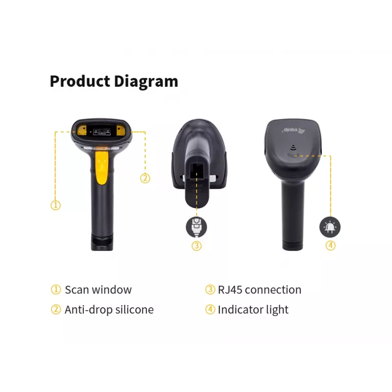 Hand-Barcode-Scanner Equip USB 1D mit Ständer LED Kabelgebunden 1,8m