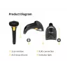 Handheld-Barcodescanner Equip 1D Laser USB kabelgebunden Schwarz ABS