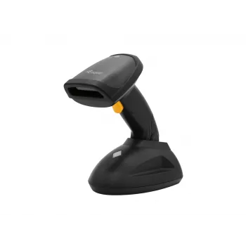 Equip Drahtloser 1D-Laser-Barcodescanner, große Reichweite, mit Ständer