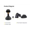 Equip kabelloser Handheld-2D-Barcodescanner mit großer Reichweite und Ständer