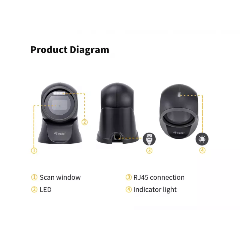Equip USB 2D omnidirektionaler Desktop-Barcodescanner