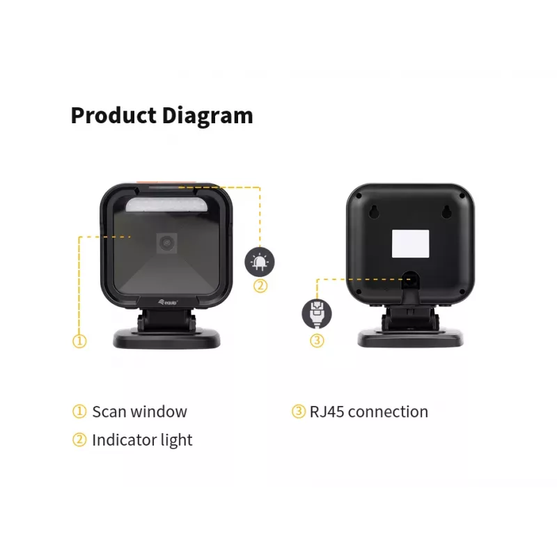 Equip USB 2D omnidirektionaler Desktop-Scanner 1MP, fester Barcode-Leser