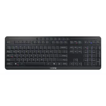 Tastatur Cherry Stream ultimate — Full-Size USB, RF Wireless & Bluetooth, QWERTY Englisch, LED-Hintergrundbeleuchtung, Schwarz