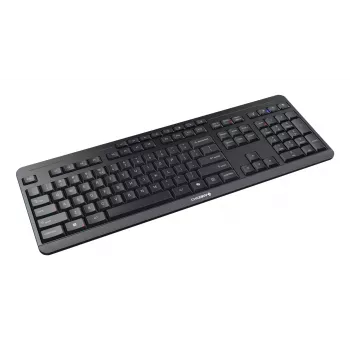 Tastatur Cherry Stream ultimate — Full-Size USB, RF Wireless & Bluetooth, QWERTY Englisch, LED-Hintergrundbeleuchtung, Schwarz