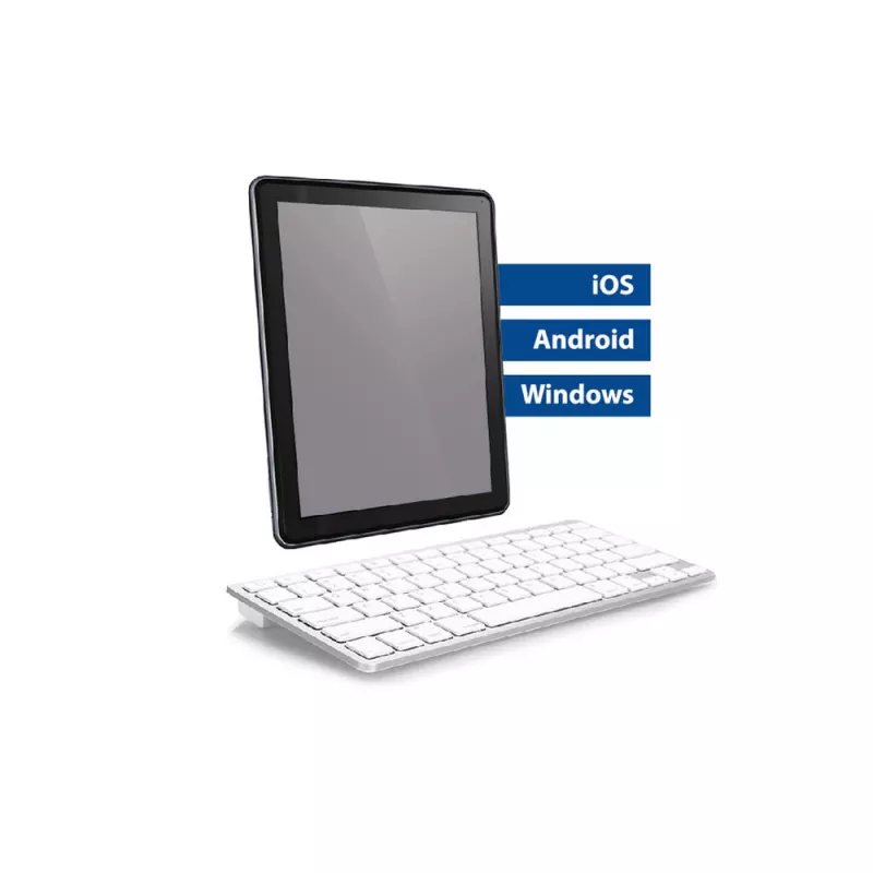 ACT Portable Bluetooth-Tastatur Azerty/BE-Layout Kabellos Weiß 75%